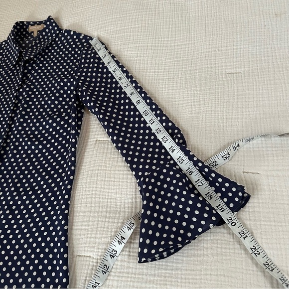 Michael Kors Collection Silk Polka Dot Blouse 2 - Picture 10 of 10